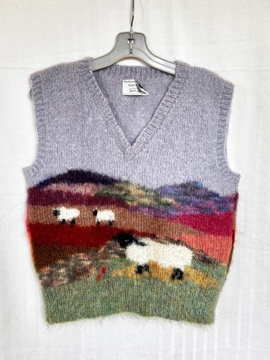 susie lee Sweaters - Vintage Susie Lee Mohair Wool Blend Hand Knit Sheep Sweater Vest
